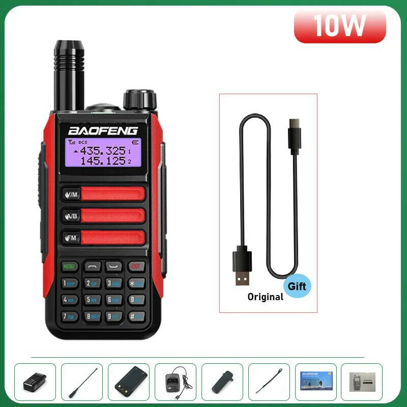 BaoFeng UV-16 Plus Walkie Talkie High Power USB C 10KM Long Range UV-16 Two Way Radio Dual Band Waterproof Transceiver FM Radio-WAYBIKER