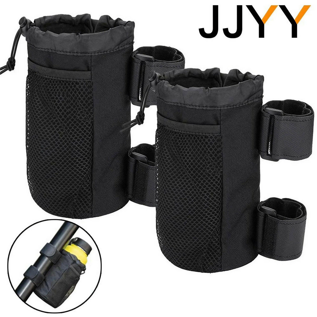 High Quality Cup Holder for Bike, Motorcycle and Wheelchair, Water Bottle Holder Accessories with Net Pocket and Cord Lock