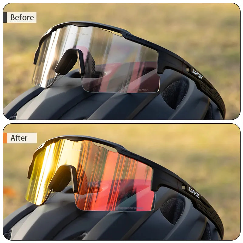 Photochromic Sunglasses UV400 Bike Bicycle Glasses Men's Blue Sports Woman Cycling Eyewear Outdoor MTB Glasses Bike Goggles-WAYBIKER