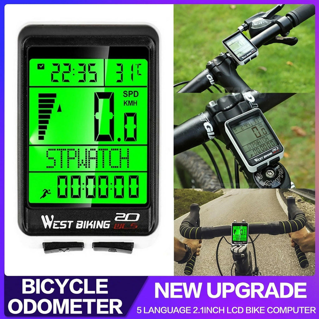 Waterproof Wireless Cycling Bike Computer Multifunction LCD Bicycle Speedometer 5 Language Odometer-WAYBIKER