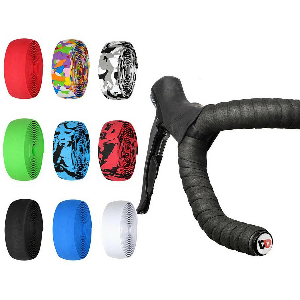 High Quality Cycling Road Bike Sports Bicycle Handlebar Rubber Tape Wrap with 2 Bar Plug-WAYBIKER