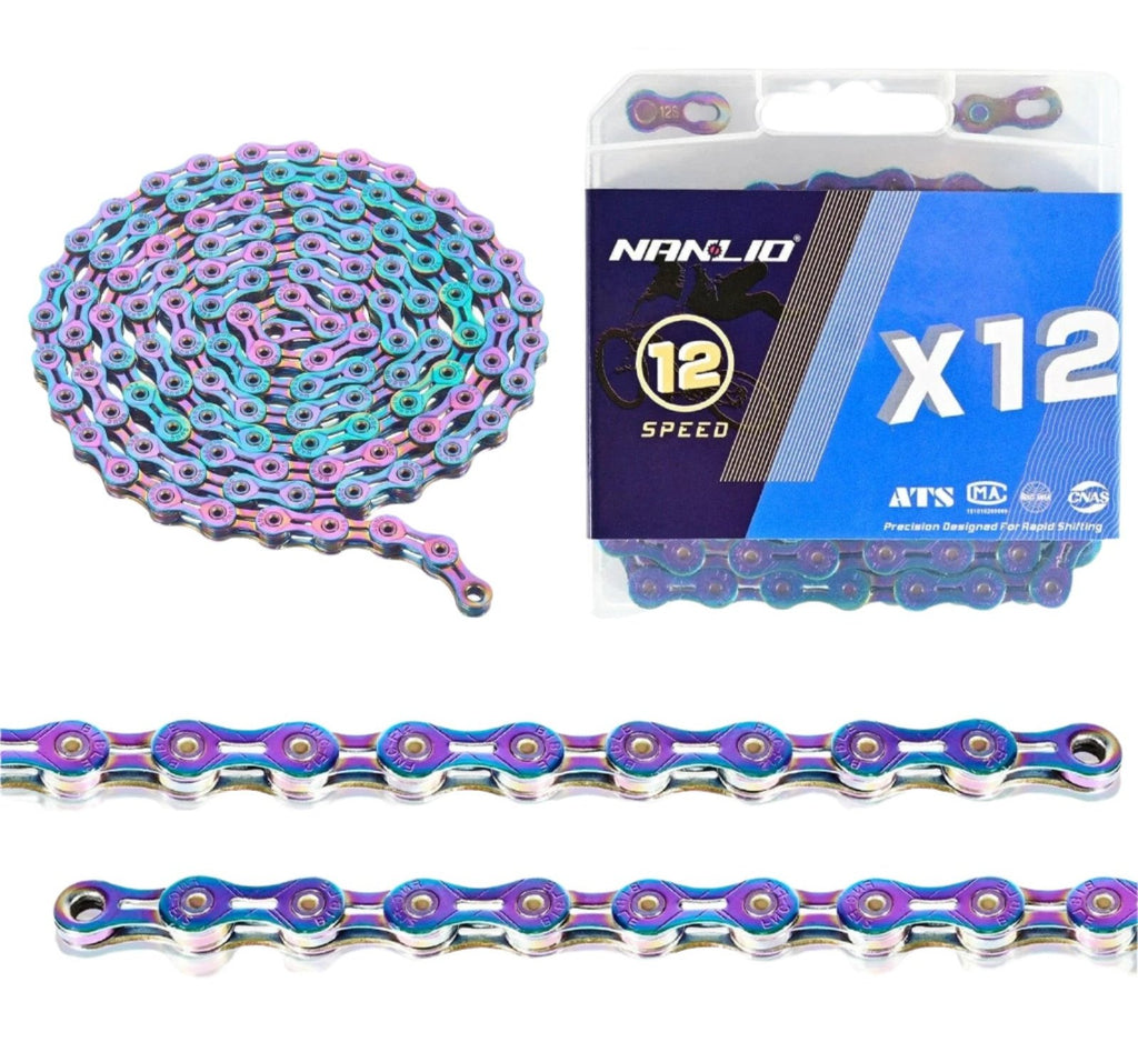 Nanlio Bicycle Chain 116L X9 X10 X11 X12 9/10/11/12 Speed Road MTB Bike Chain Crankset 8 9 10 11 12s Derailleur hollow 126L box