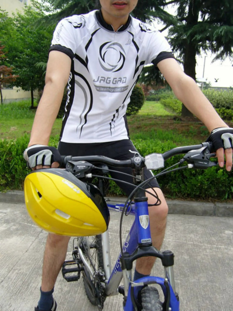 Men's Cycling Jersey with Back Pocket Riding Pattern Quick Dry High Stretch Breathable Moisture Wicking Zipper Front Short Sleev-WAYBIKER