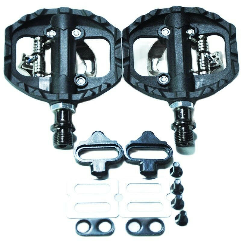 NEW SYUN-LP Black nylon DU+bearing MTB Mountain XC Clipless Bike SPD bicycle cycling Pedals Inc Cleats  pedal bicycle parts-WAYBIKER