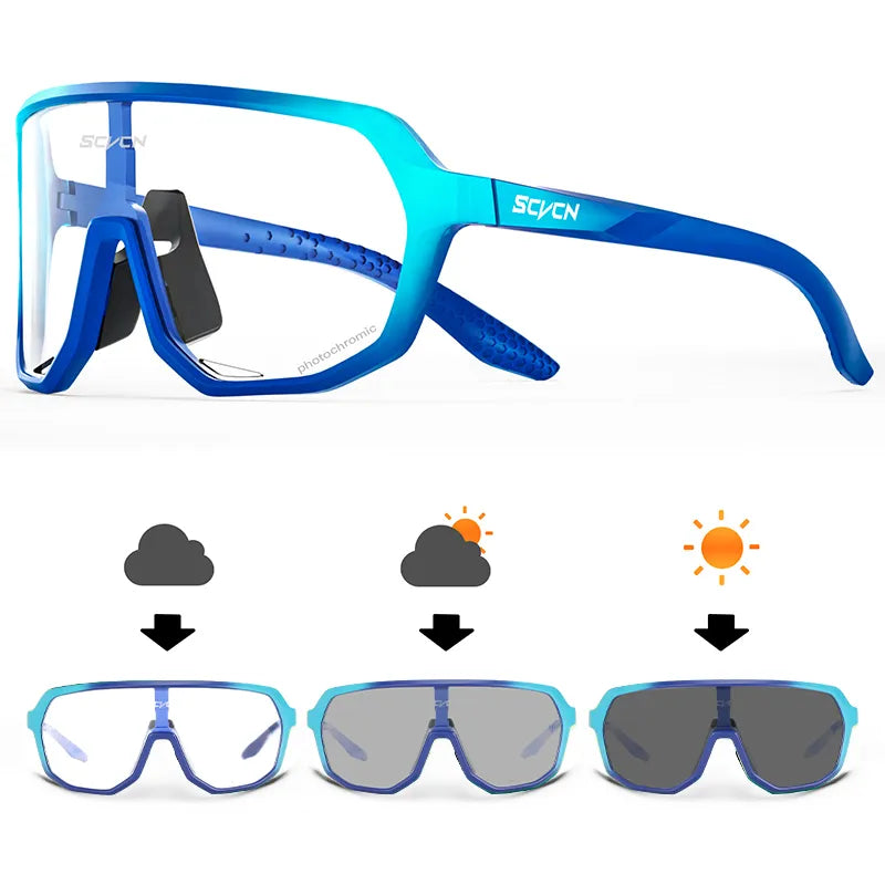 SCVCN Photochromic Glasses Cycling Sunglasses for Women Sports Running MTB Biking Eyewear Men Road Mountain Bike Bicycle Goggles-WAYBIKER