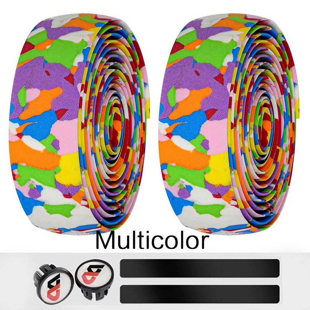 High Quality Cycling Road Bike Sports Bicycle Handlebar Rubber Tape Wrap with 2 Bar Plug-WAYBIKER