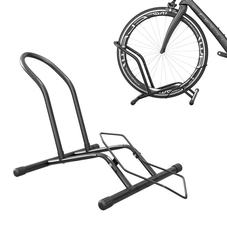 Freestanding Bike Rack Portable Floor Bike Stand for Indoor and Outdoor Use, Steel Bicycle Parking Stand for Tires up to 8.5 cm Wide, 59 x 41 x 38 cm, Black