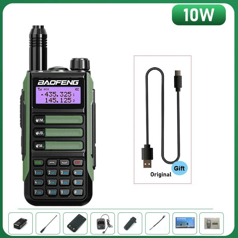 BaoFeng UV-16 Plus Walkie Talkie High Power USB C 10KM Long Range UV-16 Two Way Radio Dual Band Waterproof Transceiver FM Radio-WAYBIKER