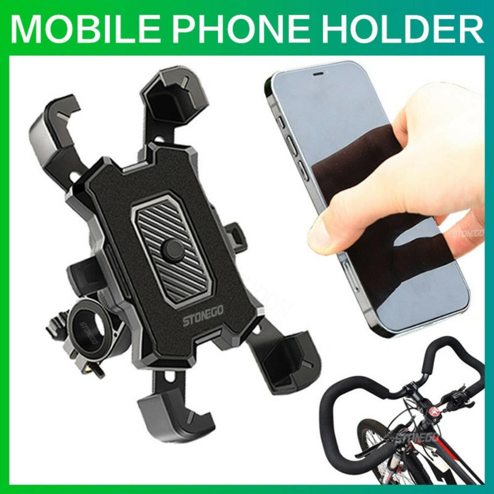 Auto Lock Rearview Mirror Bike Phone Holder Bicycle Mobile Cellphone Holder Easy Open Stonego Motorcycle Support Mount-WAYBIKER