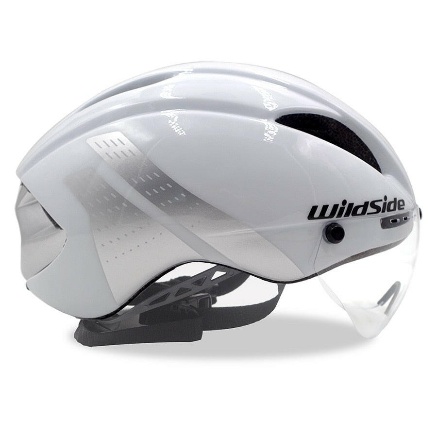 Wildside Bicycle Helmet Road Mtb Integral Triathlon Time-Trial Bike Helmet Men Speed Race Helmet Sun Visor 5 lens Aero Goggles-WAYBIKER