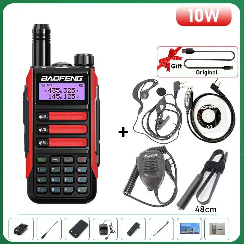 BaoFeng UV-16 Plus Walkie Talkie High Power USB C 10KM Long Range UV-16 Two Way Radio Dual Band Waterproof Transceiver FM Radio-WAYBIKER