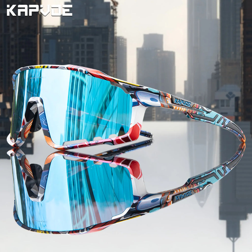 Kapvoe UV400 Racing Bike Glasses Eyewear MTB Cycling Sunglasses Cycling Glasses  Polarized Men's Sunglasses Women Sport Goggles-WAYBIKER