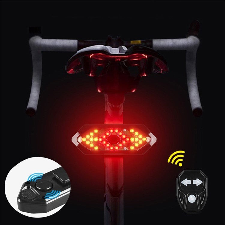Remote Control Bicycle Signal Light Bike Direction Indicator LED USB Charging Tail Light with Horn