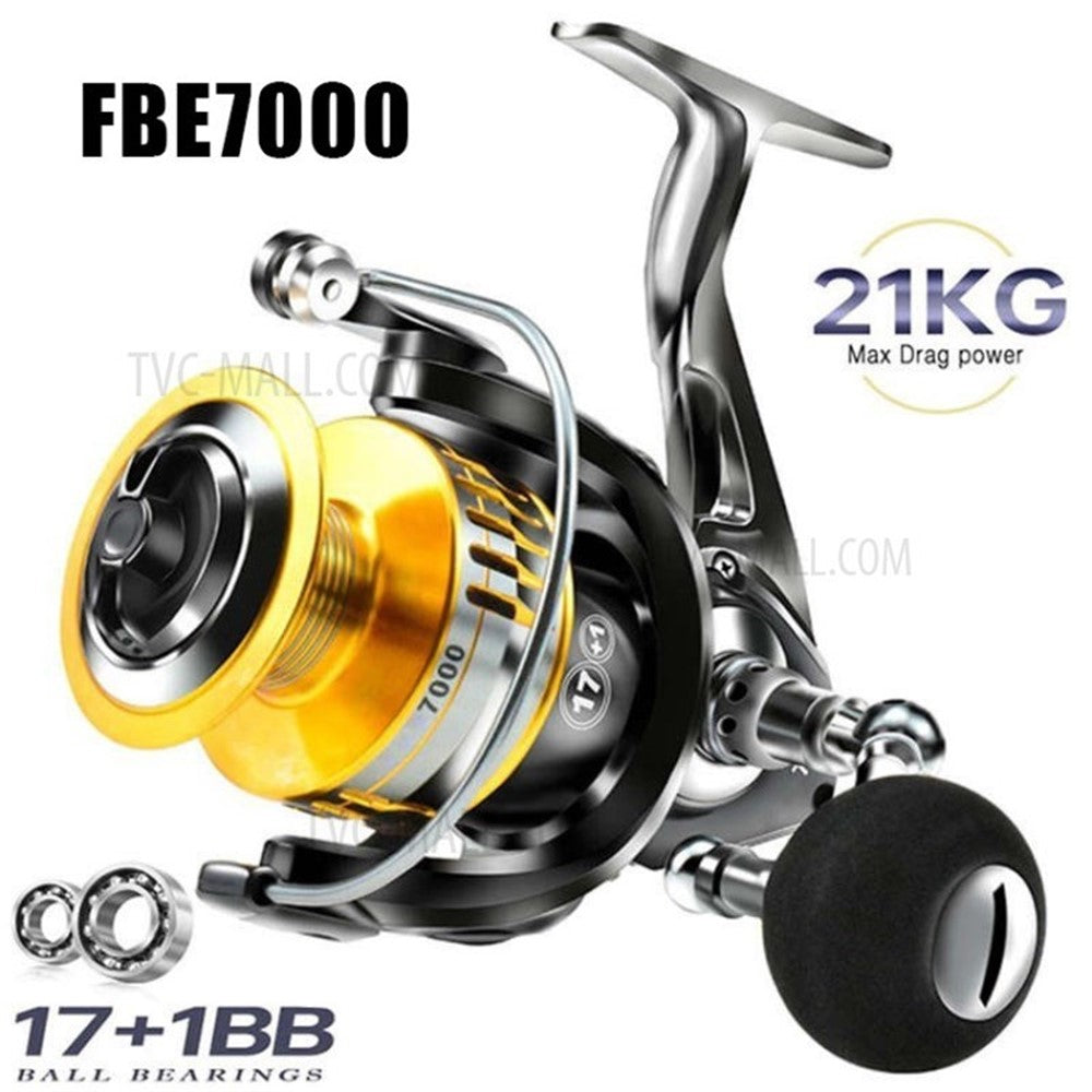 5.0:1 Fishing Reel 17+1BB 21kg Ultra Smooth Spinning Reels for Freshwater Saltwater Fishing