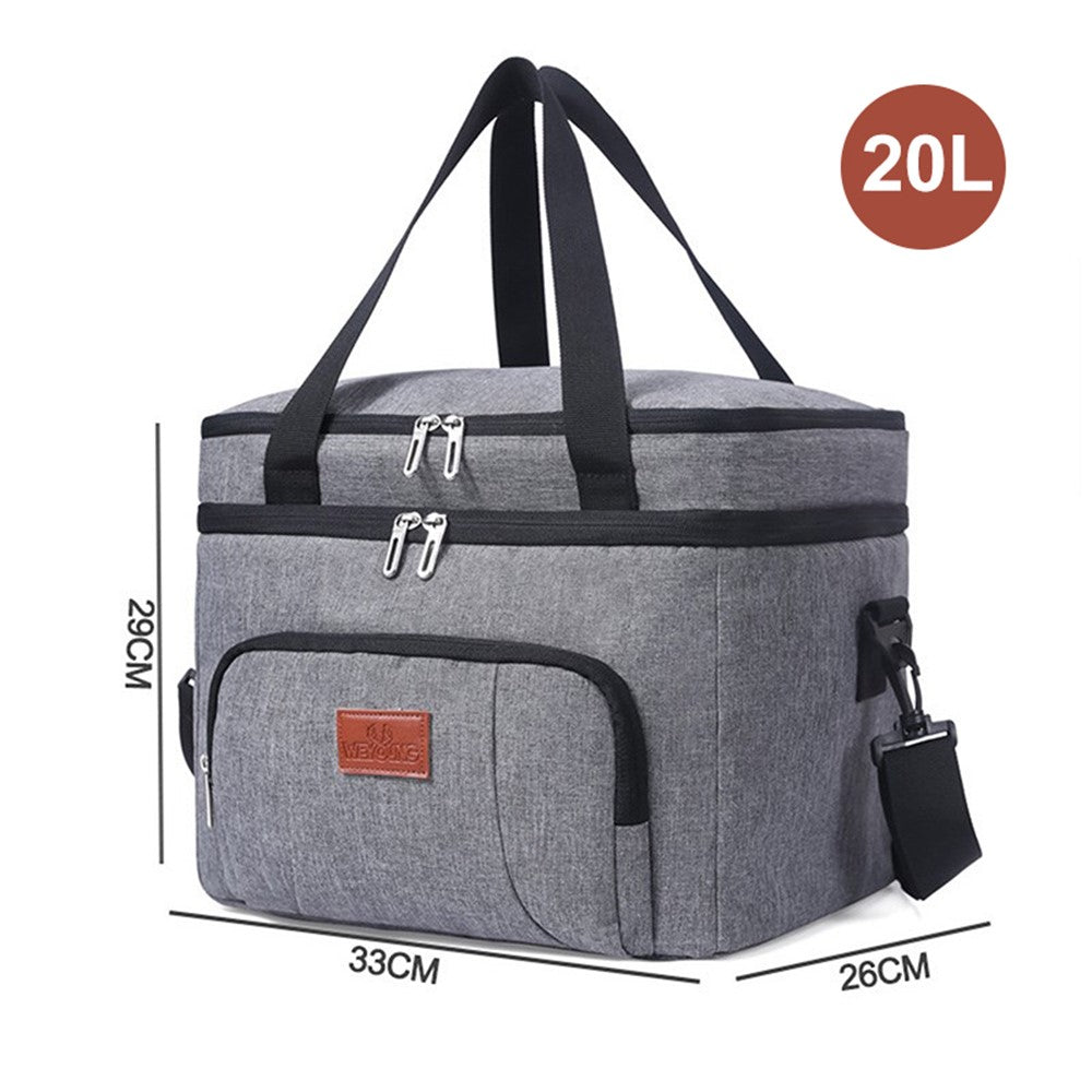 Double-Layer Water-resistant Large Capacity Lunch Food Storage Box for Camping Picnic