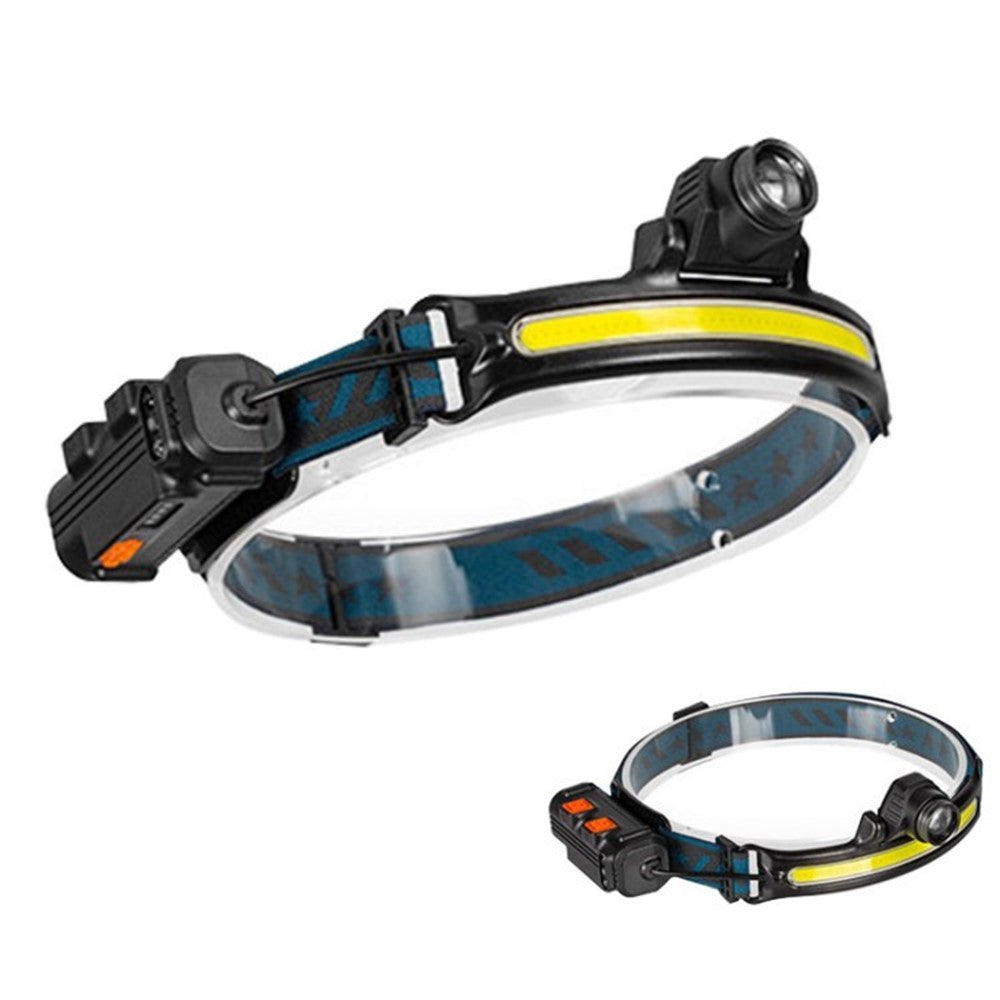 SHARK DRAGON 2000 Lumen Super Bright Flashlight Sensing Zoom 7 Modes Waterproof Headlamp for Running Camping Fishing FCC CE ROHS PSE MSDS UN38.3 Certification