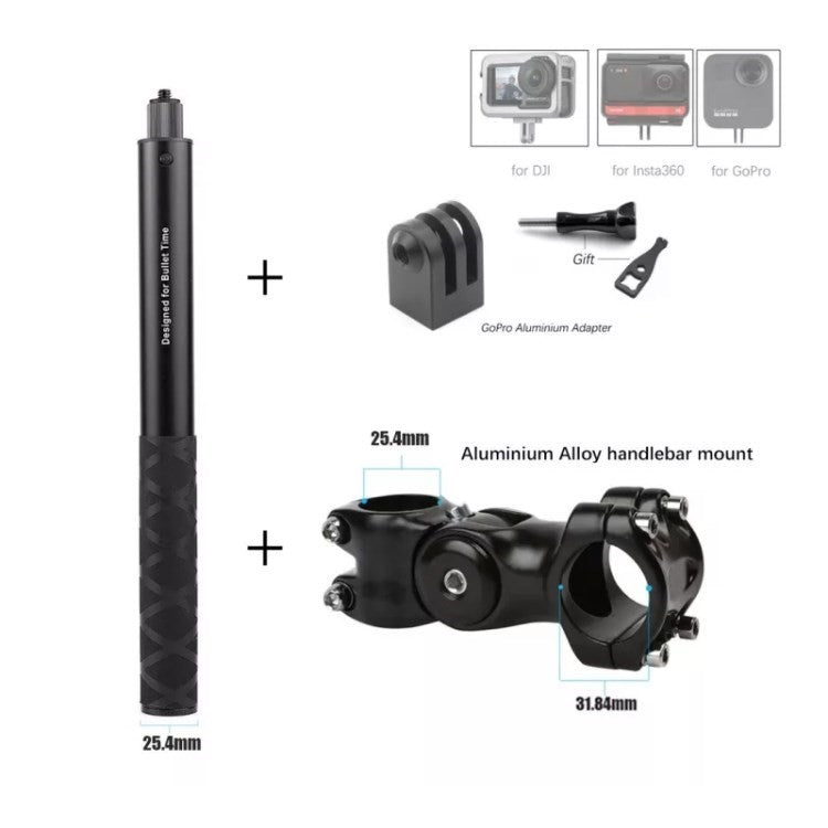 TUYU SM01-B1 Bike Bicycle Selfie Stick Action Camera Bracket Holder Mount Stand for Insta360 One X2R GoPro