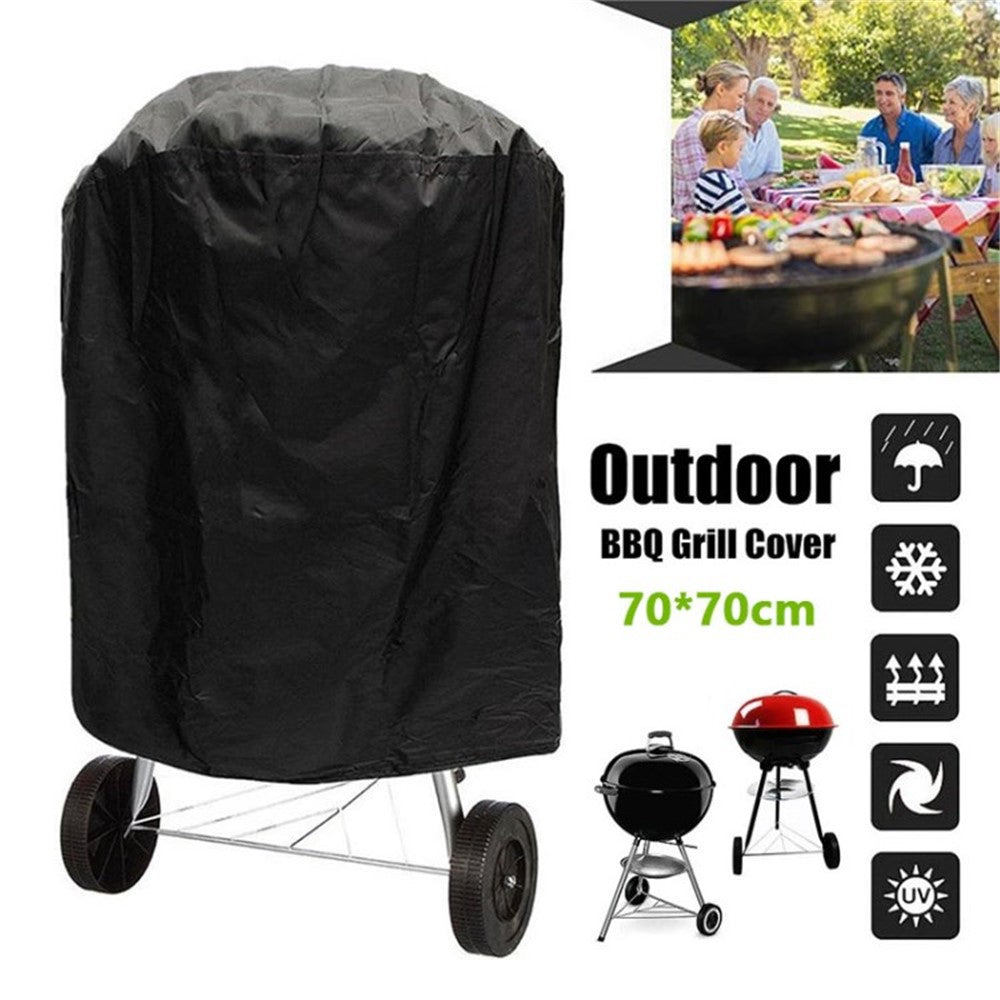 Round Grill Cover Waterproof Heavy Duty Outdoor Oxford Cloth BBQ Grill Cover Dome Smoker Cover