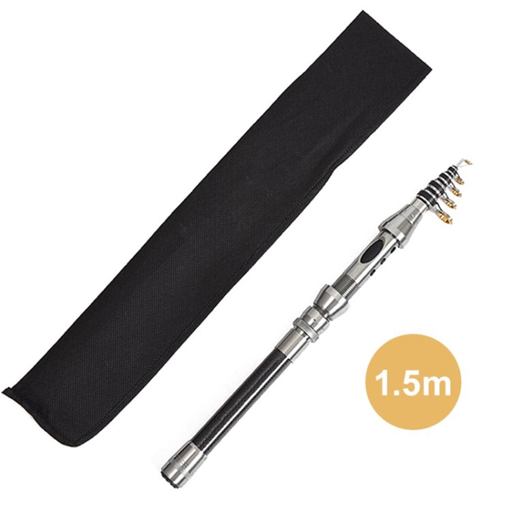 LEO 27593 Mini Telescopic Fishing Rod Carbon Fiber Fishing Pole for Travel Saltwater Freshwater Fishing