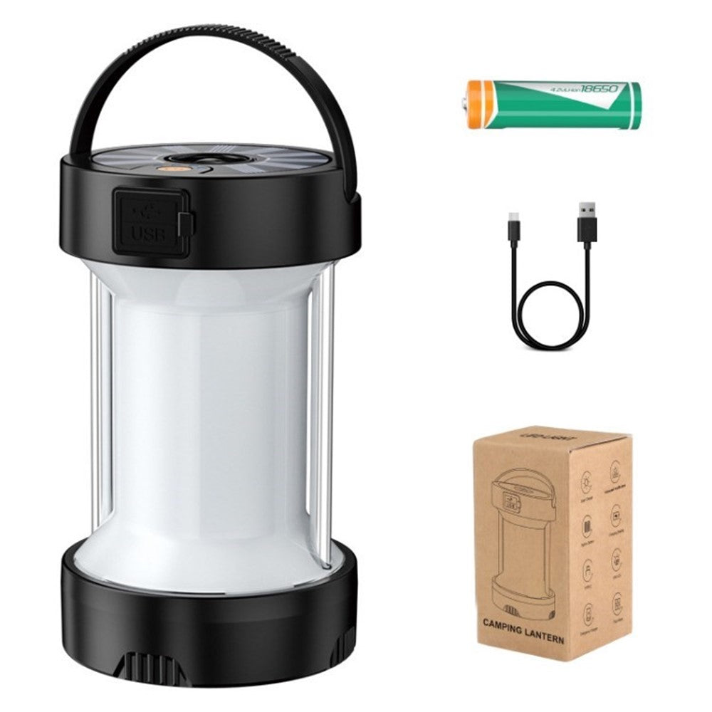 Portable LED Camping Lantern Outdoor Waterproof Solar USB Rechargeable LED Emergency Tent Light Flashlight Survival Kits