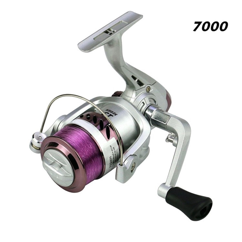 YUMOSHI Fishing Reel YK2000-YK7000 Portable Spinning Wheel with Line for Saltwater or Freshwater
