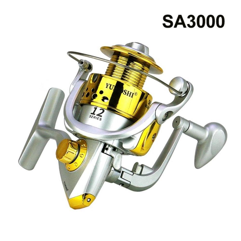 YUMOSHI Portable Fishing Reel 5.5:1 Gear Ratio Spinning Reel for Saltwater or Freshwater