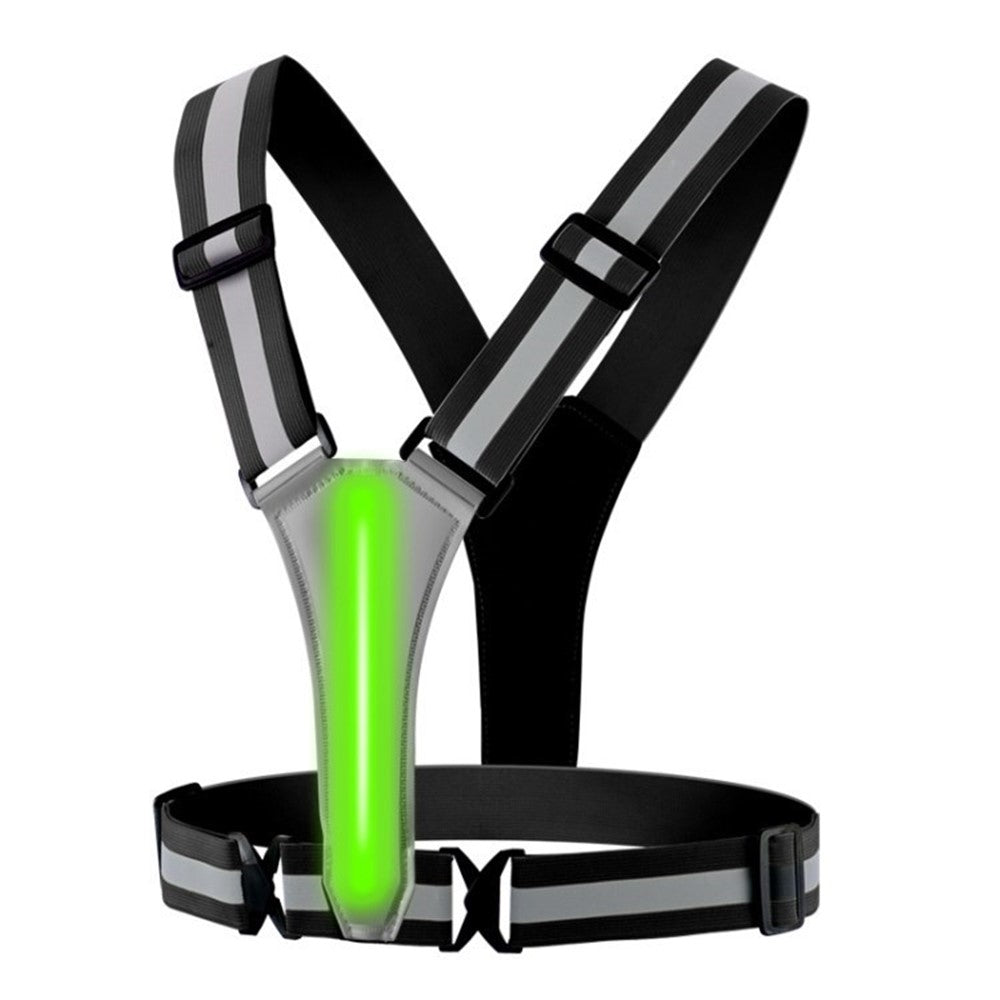 LED Reflective Vest Adjustable USB Rechargeable LED Light Up Vest