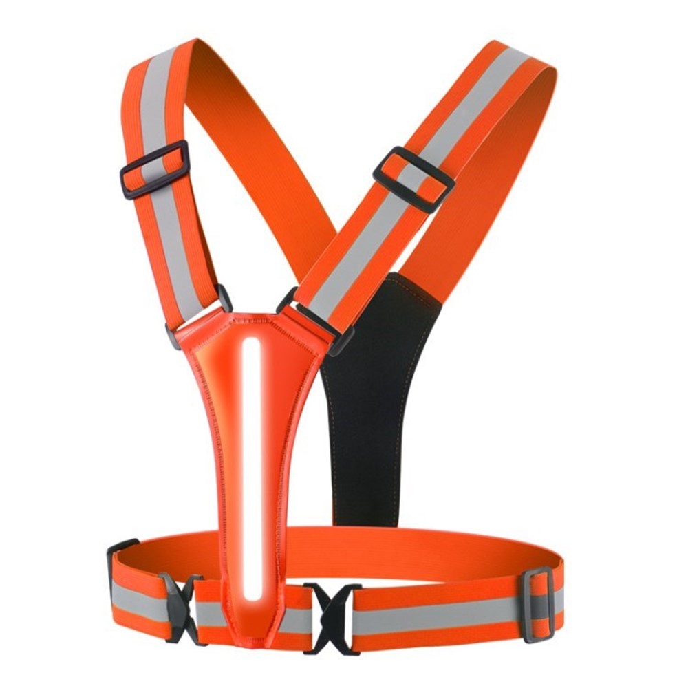 LED Reflective Vest Adjustable USB Rechargeable LED Light Up Vest