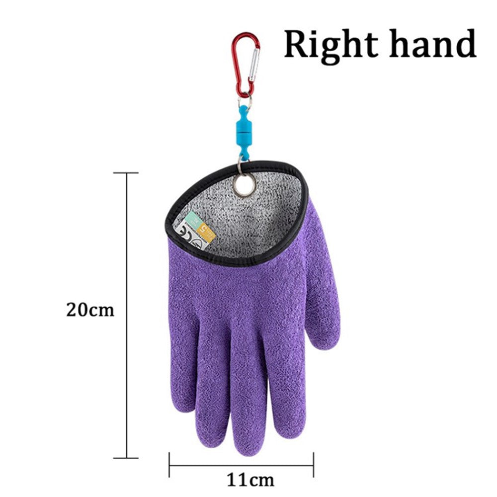 Thickened Fishing Gloves Waterproof Puncture-Resistant Fish Catching Gloves with Magnet Hook