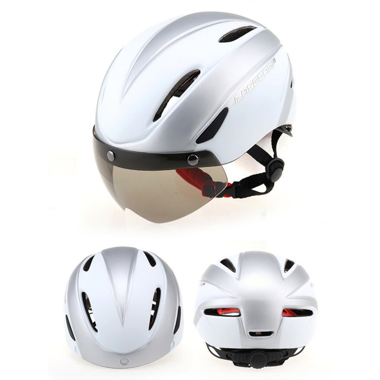 Base Camp Colorful Men and Women Road Mountain Bike Magnetic Goggles Helmets Riding Safety Helmet Head Circumference Fit for 56-62cm, Riding Safety Helmet Blue & Rose Red , Riding Safety Helmet Silver , Riding Safety Helmet Black & Blue �������������...