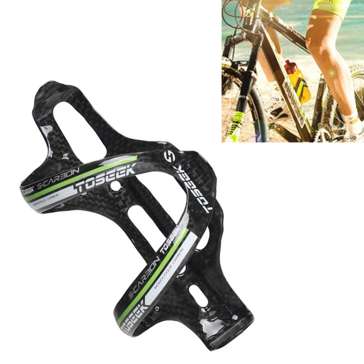 TOSEEK Gloss Full Carbon Fiber Road Bicycle Water Bottle Holder, Gloss Red , Gloss Yellow , Gloss Green , Gloss Grey , Gloss Blue
