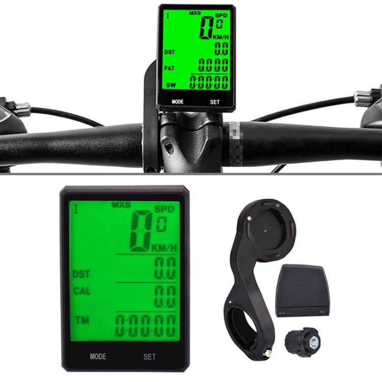 2.8 inch English Wireless Waterproof Cycle Computer LCD Odometer Speedometer with Extension Holder, Wireless with Extension Holder
