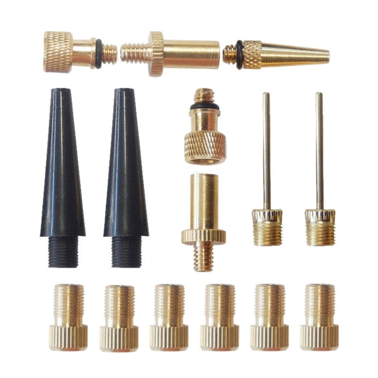 15 in 1 Inflator Adapter French Mouth / US Mouth / UK Mouth Inflation Needle Adapter, 15 in 1
