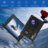 4K/60FPS 24MP High Resolution Sports Camera Portable DV Camcorder with 2 Inch Large LCD Display Screen 170 Degree Wide Angle 2.4G Wireless Remote Control Waterproof Case TF Card Accessory Kit-WAYBIKER