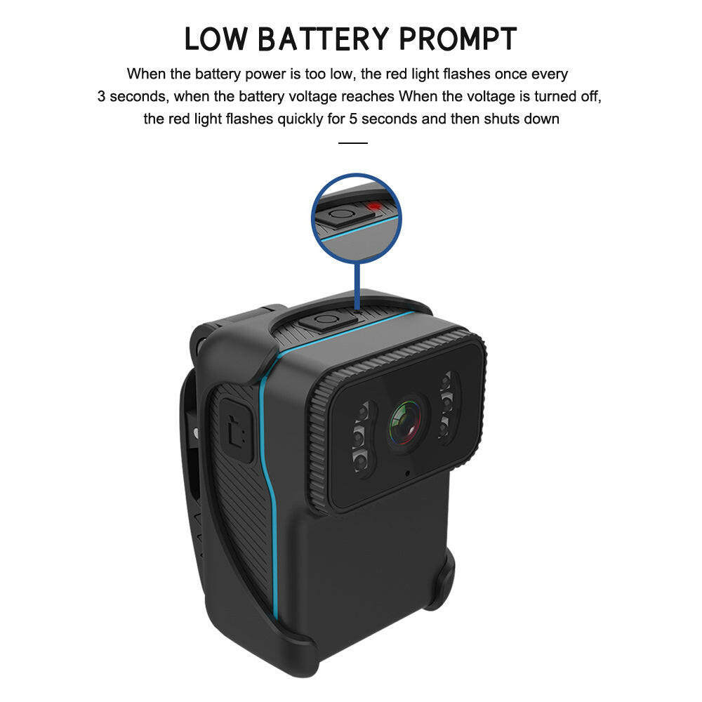 1080P Video Camera Wireless WiFi Action Camera Wide Angle Lens Loop Video Recording Nigh Vision Daily Waterproof Built-in Battery Microphone with Backside Clip-WAYBIKER