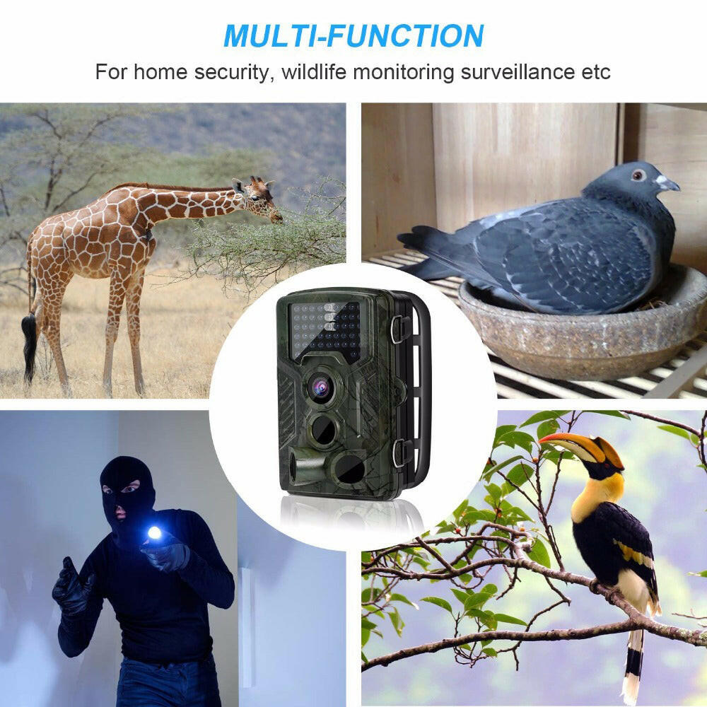 HT001 Outdoor Hunt-ing Trial Camera with Remote Control Scouting Video Camera Adopted Sensitive PIR Infrared Sensor VGA AA Batter-y Operated USB Cable IP54 Water Resistance for Sport Cycling-WAYBIKER