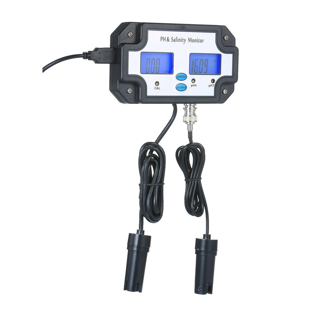 PH/Salinity Meter Water Quality Tester Detector PH & Salinity Monitor 2 in 1 Water Quality Analysis Device