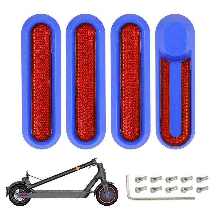 4 in 1 Electric Scooter Wheel Decorative Side Cover Plastic Block Reflective Strip with Screws, For Xiaomi Mijia M365 Pro / Pro 2 / 1S