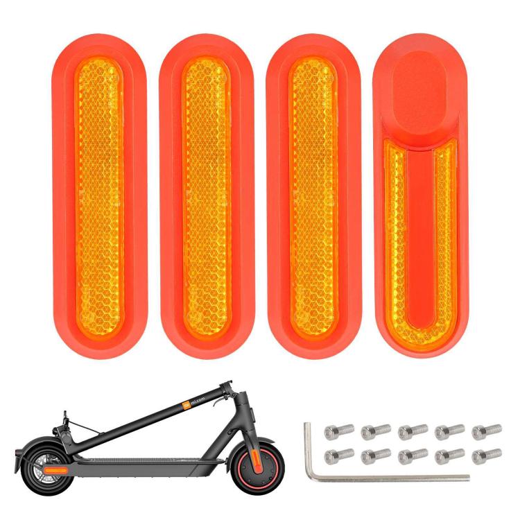 4 in 1 Electric Scooter Wheel Decorative Side Cover Plastic Block Reflective Strip with Screws, For Xiaomi Mijia M365 Pro / Pro 2 / 1S
