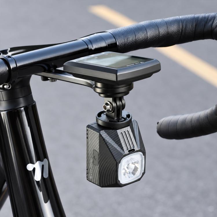 WEST BIKING Under Mount Carbon Fiber Bike Front Light Cycling Headlight