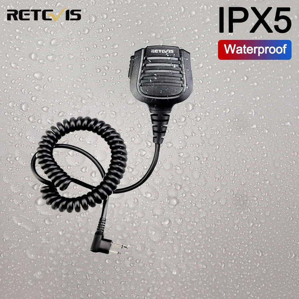 Retevis IPX5 Waterproof 2Pin M Plug Speaker Microphone Mics for Motorola CP200/GP300/GP68/GP88/SP10/CP88 DEP450 EP450 RT54 HYT-WAYBIKER