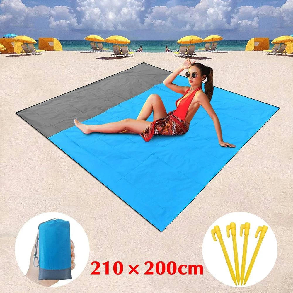 Beach Blanket Blanket 200 X 210cm Waterproof Beach Mat Lightweight Picnic Mat Beach Mattress for Travel Hiking Sports-WAYBIKER