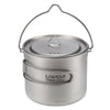 900ml/1600ml Titanium Pot Cup Hanging Camping Pot Portable Water Cup with Lid Foldable Handle Outdoor Tableware Picnic Cookware-WAYBIKER