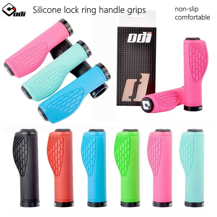 Odi Bicycle Handlebar Grips Silicone 22.2mm Anti-slip Mountain Bike Handle with Lock Ring fit for Brompton MTB BMX Folding Bike-WAYBIKER