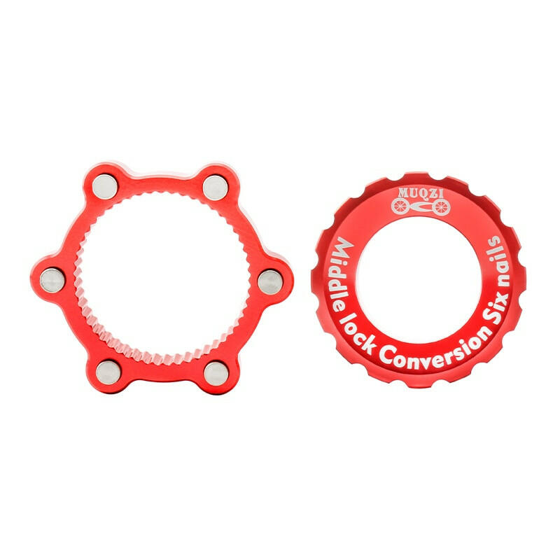 MUQZI Bike Centerlock To 6-Hole Adapter Mountain Bike Hub Center Lock Conversion 6 Bolt Disc Brake Rotor Cycling Accessoires-WAYBIKER