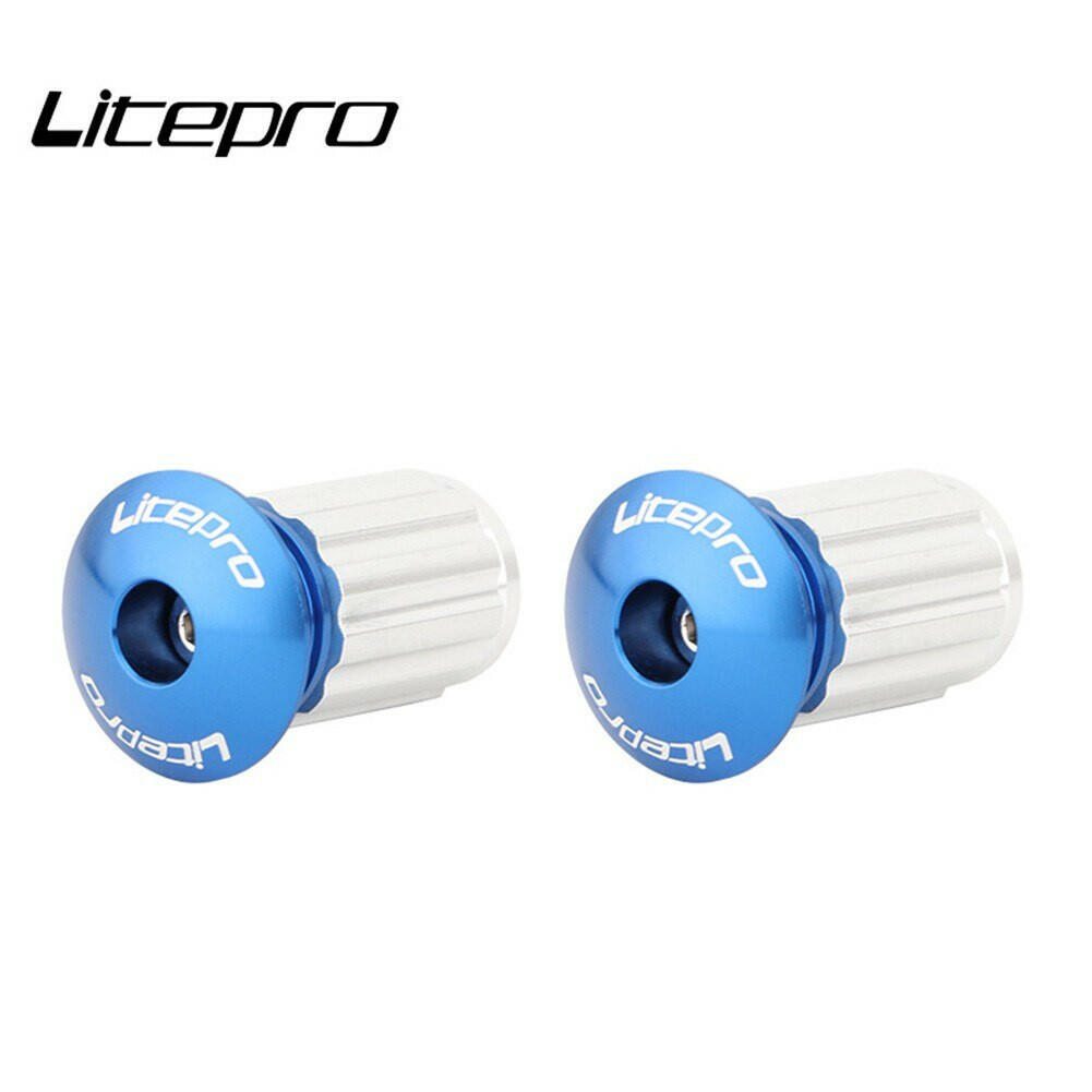Litepro 1 pair foldable bicycle handlebar plug bicycle handlebar cover aluminum alloy road bike handlebar end cap accessory-WAYBIKER