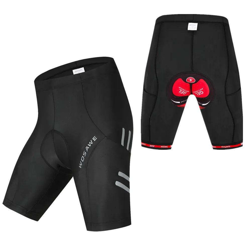 WOSAWE Padded Cycling Shorts Men Women Shockproof MTB Bicycle Bermuda Shorts Summer Road Bike Cycling Tights Ropa Ciclismo-WAYBIKER