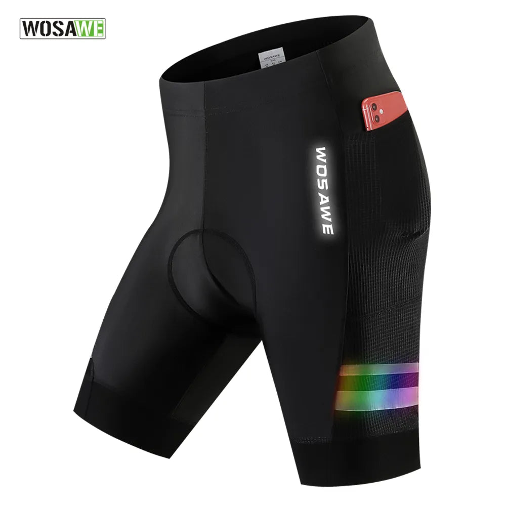 WOSAWE Padded Cycling Shorts Men Women Shockproof MTB Bicycle Bermuda Shorts Summer Road Bike Cycling Tights Ropa Ciclismo-WAYBIKER