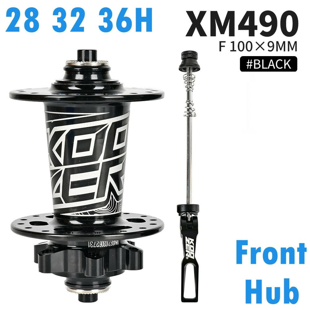 KOOZER XM490 Front Hub NBK 2 Bearing Cube Bushings 100x9MM 100x15MM 28/32/36 Holes Black Red-WAYBIKER