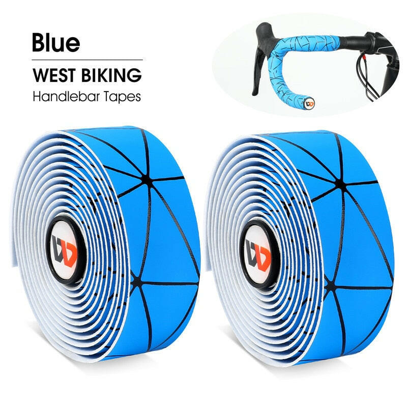 WEST BIKING Soft Bicycle Handlebar Tape EVA PU Bike Bar Tape Professional Cycling Damping Anti-Vibration Wrap With 2 Bar Plugs-WAYBIKER